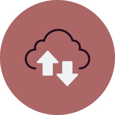 Bulut. Web simgesi basit bir illüstrasyon. Veri Aktarımı