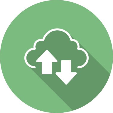 Bulut. Web simgesi basit bir illüstrasyon. Veri Aktarımı