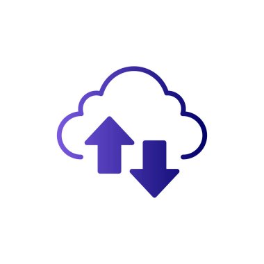 Bulut. Web simgesi basit bir illüstrasyon. Veri Aktarımı