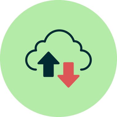 Bulut. Web simgesi basit bir illüstrasyon. Veri Aktarımı