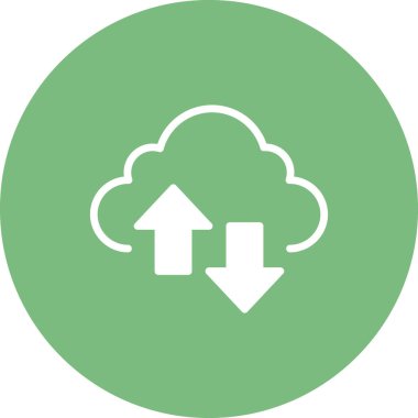 Bulut. Web simgesi basit bir illüstrasyon. Veri Aktarımı