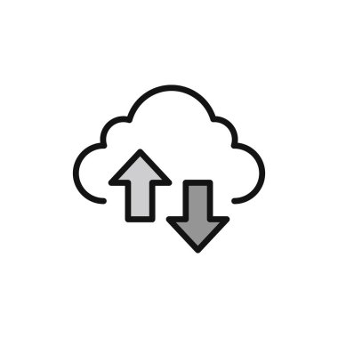 Bulut. Web simgesi basit bir illüstrasyon. Veri Aktarımı