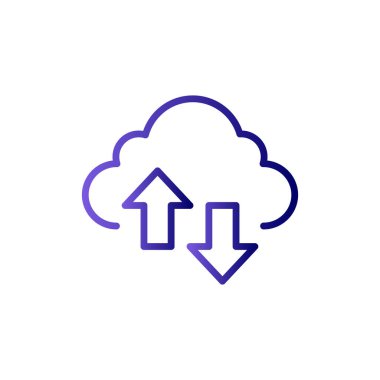 Bulut. Web simgesi basit bir illüstrasyon. Veri Aktarımı