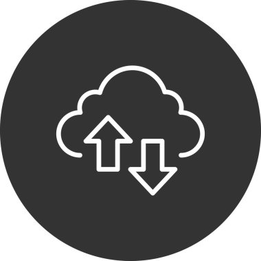 Bulut. Web simgesi basit bir illüstrasyon. Veri Aktarımı