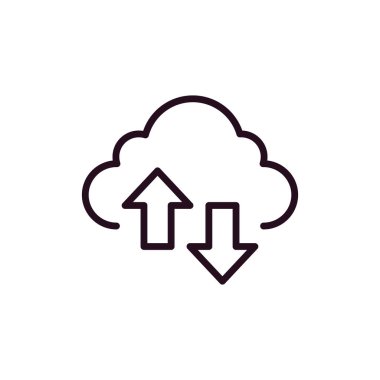 Bulut. Web simgesi basit bir illüstrasyon. Veri Aktarımı