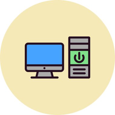 Modern Masaüstü simgesinin vektör illüstrasyonu