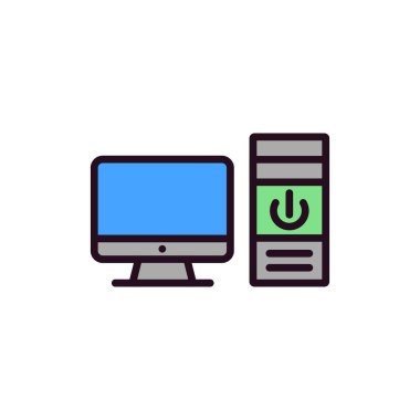 Modern Masaüstü simgesinin vektör illüstrasyonu