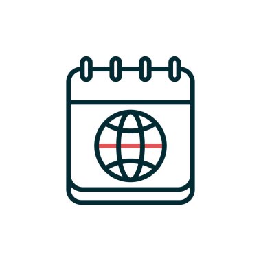 Vektör takvimi düz tasarımı. Küre 