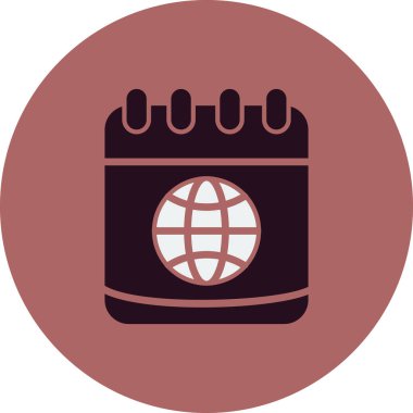 Vektör takvimi düz tasarımı. Küre 