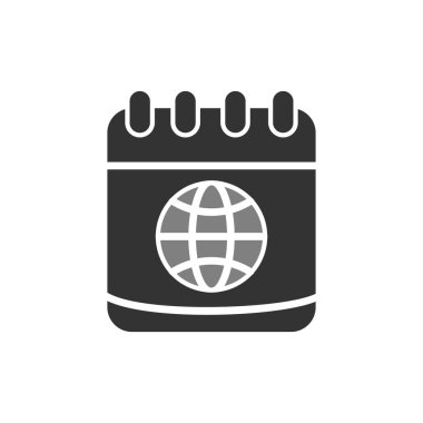Vektör takvimi düz tasarımı. Küre 