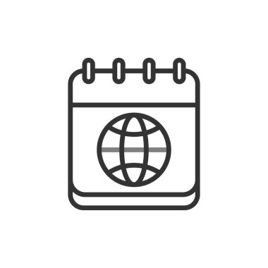 Vektör takvimi düz tasarımı. Küre 