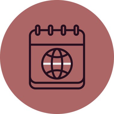 Vektör takvimi düz tasarımı. Küre 