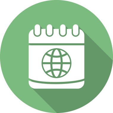 Vektör takvimi düz tasarımı. Küre 