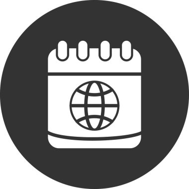 Vektör takvimi düz tasarımı. Küre 