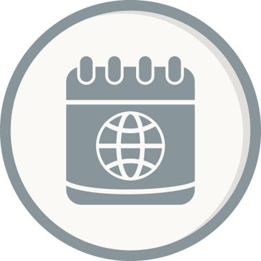 Vektör takvimi düz tasarımı. Küre 