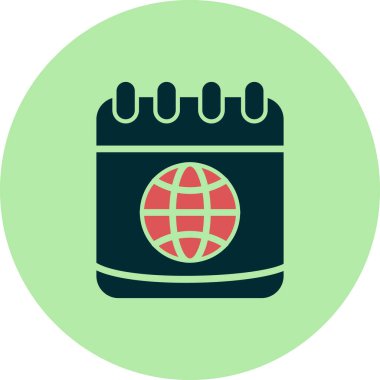 Vektör takvimi düz tasarımı. Küre 