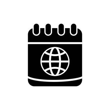 Vektör takvimi düz tasarımı. Küre 