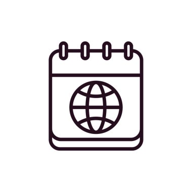 Vektör takvimi düz tasarımı. Küre 