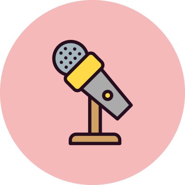 mikrofon ikonu vektör illüstrasyonu. Mikrofon Duruşu