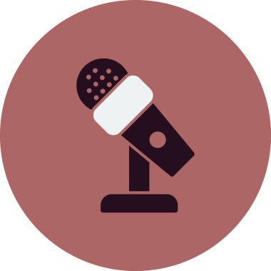 mikrofon ikonu vektör illüstrasyonu. Mikrofon Duruşu