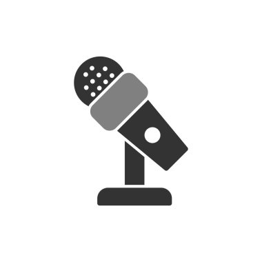 mikrofon ikonu vektör illüstrasyonu. Mikrofon Duruşu