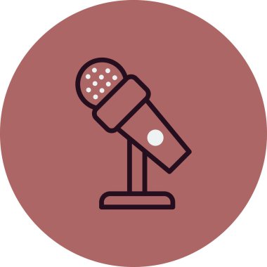 mikrofon ikonu vektör illüstrasyonu. Mikrofon Duruşu