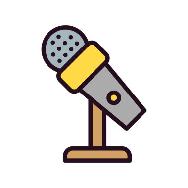 mikrofon ikonu vektör illüstrasyonu. Mikrofon Duruşu