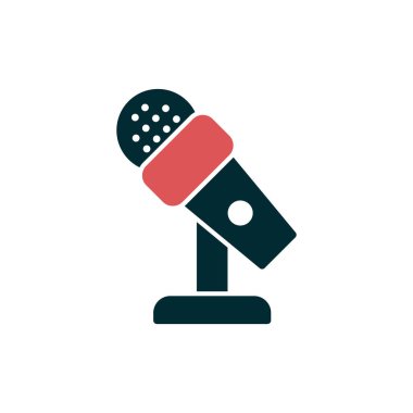 mikrofon ikonu vektör illüstrasyonu. Mikrofon Duruşu