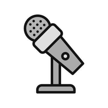 mikrofon ikonu vektör illüstrasyonu. Mikrofon Duruşu