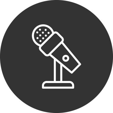 mikrofon ikonu vektör illüstrasyonu. Mikrofon Duruşu