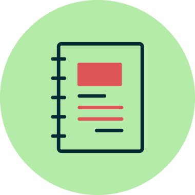 Not defteri simgesi, basit vektör çizim