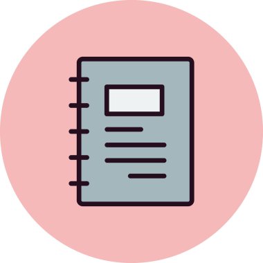 Not defteri simgesi, basit vektör çizim