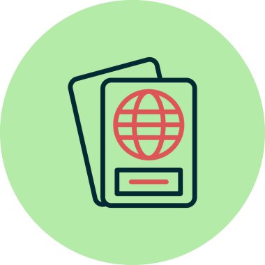 Pasaport. Web simgesi basit illüstrasyon 