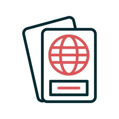 Pasaport. Web simgesi basit illüstrasyon 