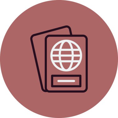 Pasaport. Web simgesi basit illüstrasyon 