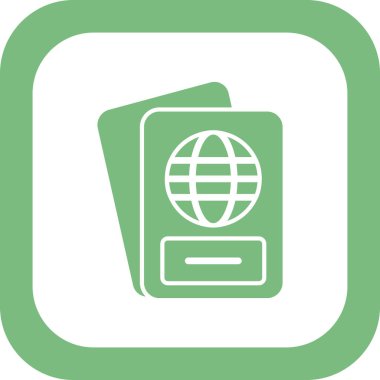 Pasaport. Web simgesi basit illüstrasyon 