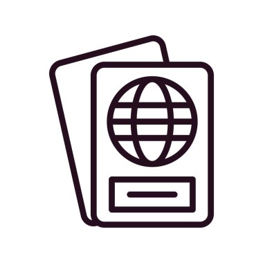 Pasaport. Web simgesi basit illüstrasyon 