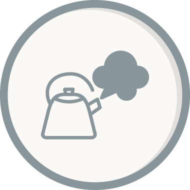 Çaydanlık. Basit bir çizim. Buharlı