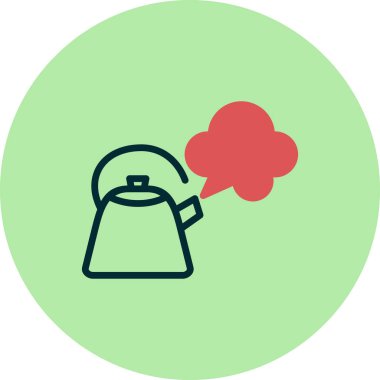 Çaydanlık. Basit bir çizim. Buharlı