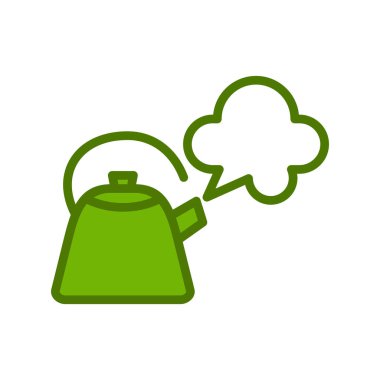 Çaydanlık. Basit bir çizim. Buharlı