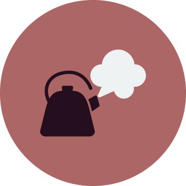 Çaydanlık. Basit bir çizim. Buharlı