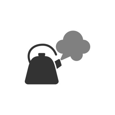 Çaydanlık. Basit bir çizim. Buharlı