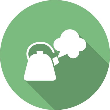 Çaydanlık. Basit bir çizim. Buharlı