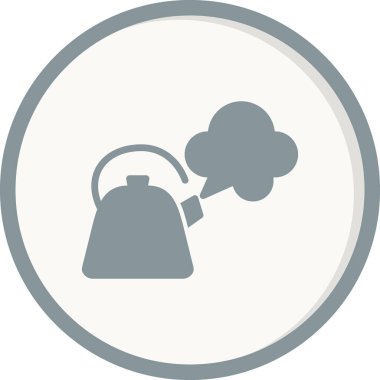 Çaydanlık. Basit bir çizim. Buharlı