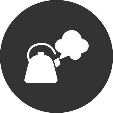 Çaydanlık. Basit bir çizim. Buharlı