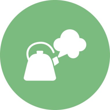 Çaydanlık. Basit bir çizim. Buharlı