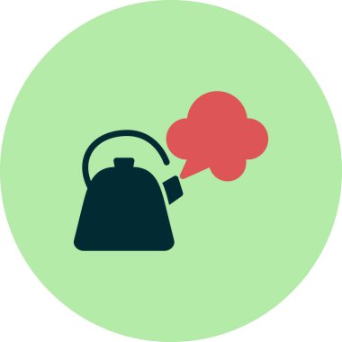 Çaydanlık. Basit bir çizim. Buharlı