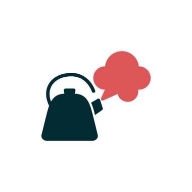 Çaydanlık. Basit bir çizim. Buharlı