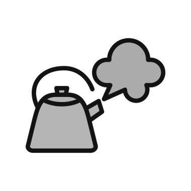 Çaydanlık. Basit bir çizim. Buharlı