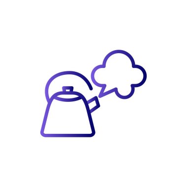 Çaydanlık. Basit bir çizim. Buharlı